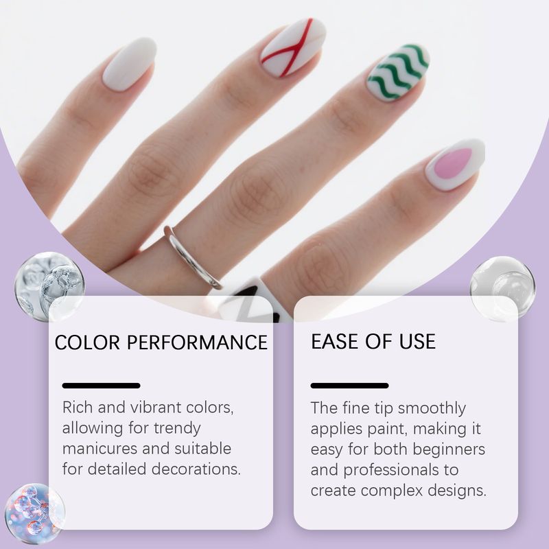 Pennarello per nail art multicolore, facile da usare, multiuso e fai da te, per unghie artistiche_voghion.com