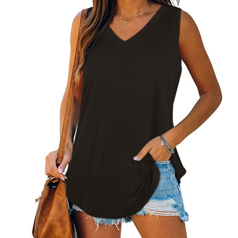 T-shirt senza maniche tinta unita da donna_voghion.com