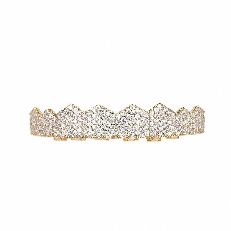 vendita calda vero oro placcato micro zircone intarsiato 8 bretelle oro hip hop bretelle hip hop_voghion.com