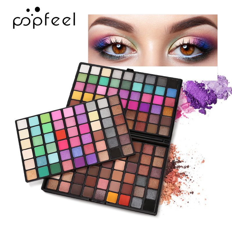 Make-up-Sets POPFEEL 162 Farbe Lidschatten-Palette + Make-up-Pinsel-Set Kombination Beliebte_voghion.com