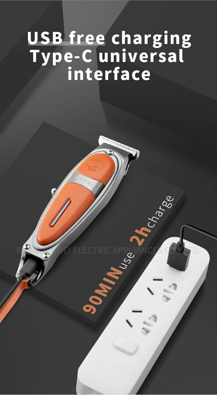Kemei Professional Fade Hair Clipper Combo Zero Gapped Cordless Edge Hair Trimmer Barber Shop Electric 2 Hair Cutting Machines_voghion.com