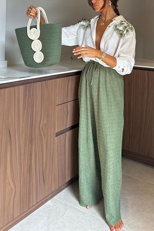 Pantaloni monopetto a maniche lunghe stampati, nuovi, primavera e autunno 2025, INS, casual, larghi, due pezzi._voghion.com