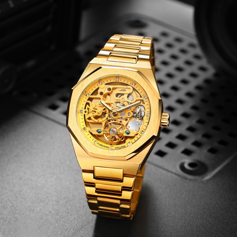 Men's Automatic Mechanical Watch With Luminous Hands, Three Subdials, And Day Display - Stainless Steel Band Six Pin Week Steel Belt Mechanical Watch_voghion.com