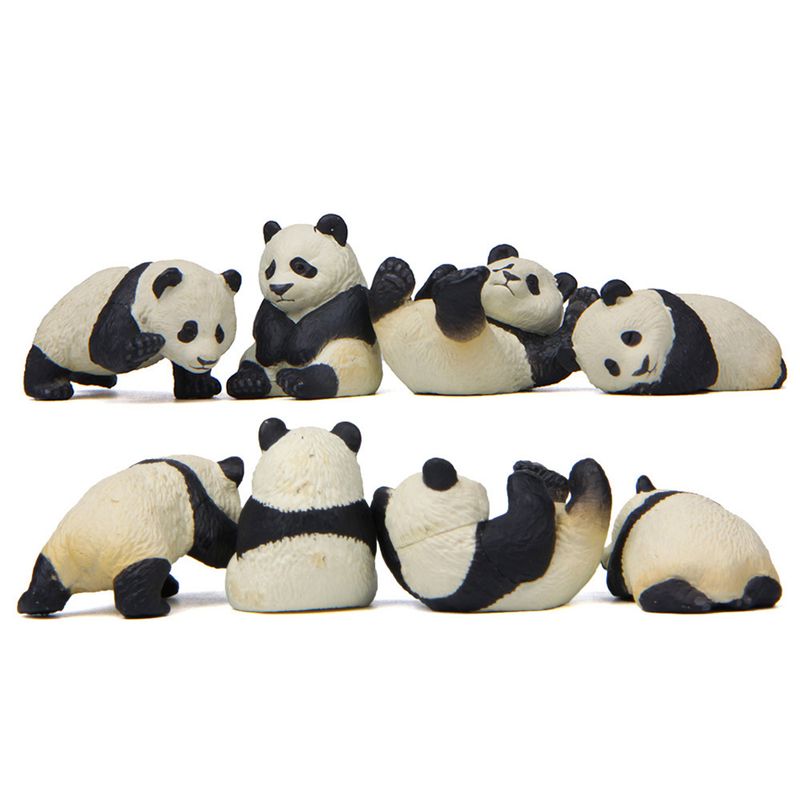 4Pcs Panda Figurines Panda Models Gardening Doll Ornament Accessories Dollhouse Animal Figure Micro Landscape Garden Decoration_voghion.com