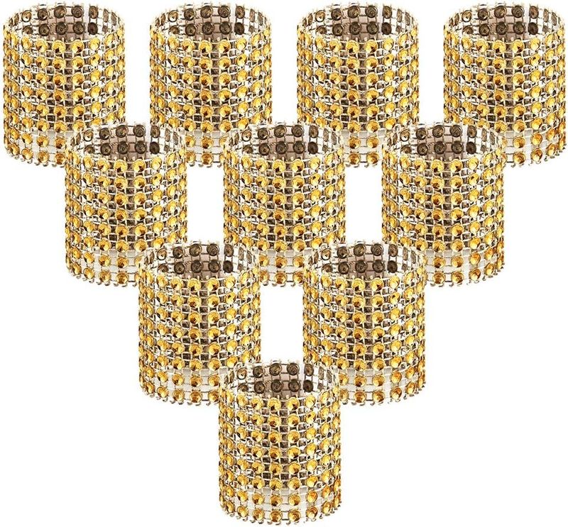 100 goldene Serviettenringe – Tischdekoration für Hochzeit/Party_voghion.com