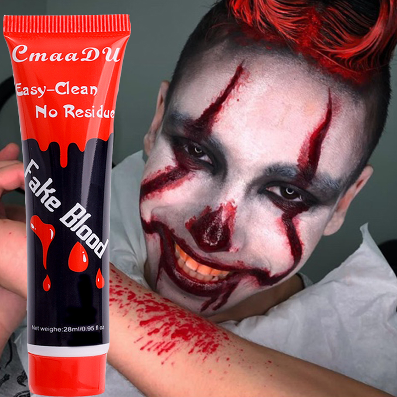 Halloween prawdziwa osoba sztuczna krew przerażające rany siniaki wampir zombie makijaż rekwizyty odgrywanie ról makijaż fant_voghion.com