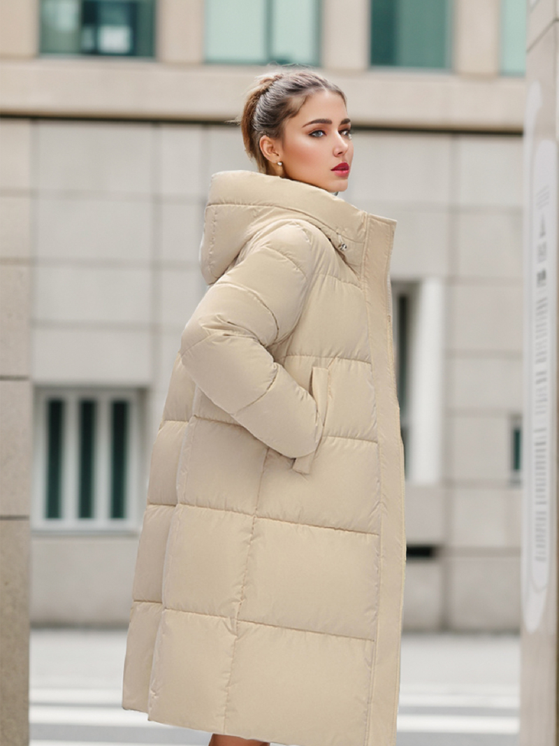 Warme Winterjacke für Damen, mit Baumwolle gefütterte Jacke, lange, warme Jacke mit Baumwollfutter, Übergröße, Kapuzenmantel_voghion.com