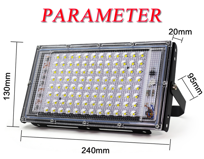 100W Led-schijnwerper IP65 Waterdichte AC 220V Outdoor Schijnwerper Spotlight LED Reflector Straatlantaarn Muur Schijnwerpers_voghion.com