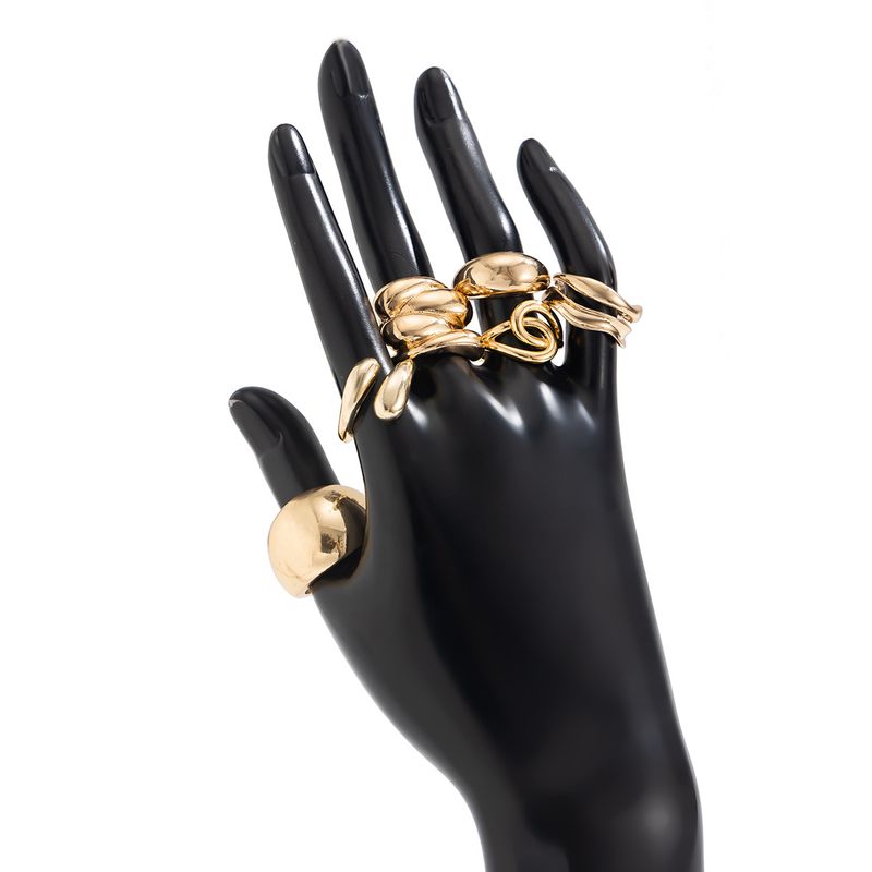 ins liquido linea geometrica anello aperto nicchia design irregolare lava anello mano gioielli donna_voghion.com