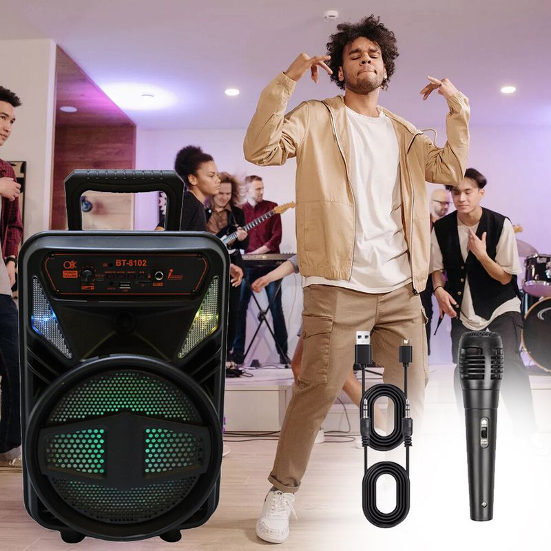 Tragbarer 1000-W-Bluetooth-Party-Lautsprecher mit LED-Beleuchtung und Mikrofon_voghion.com