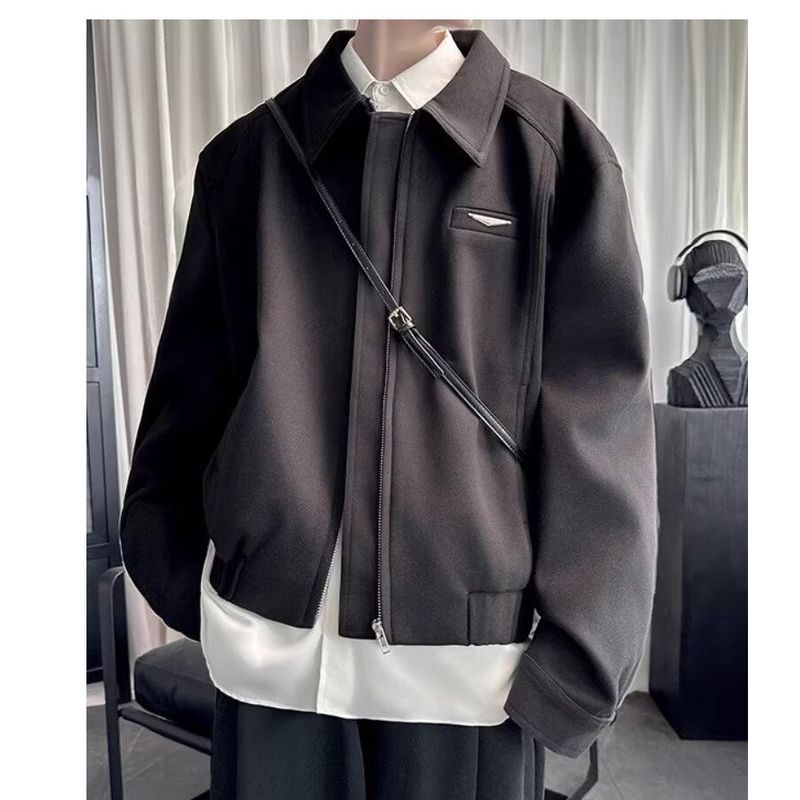 New Spring and Autumn Collar Men's Wear Style Jacket Jacket Handsome High End Set Short Baseball Jacket_voghion.com