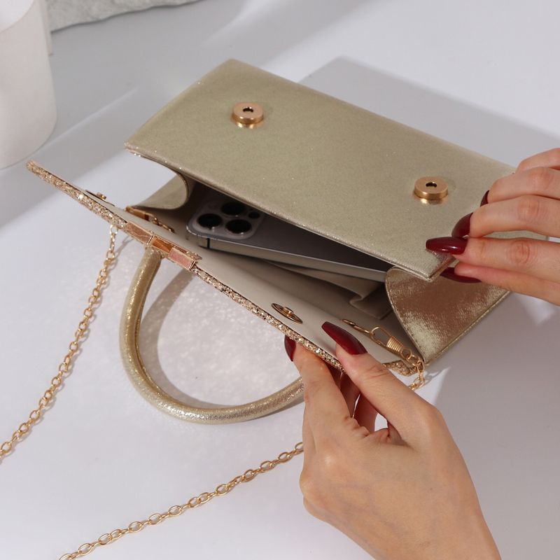 Hot Selling Shiny Handbag Handheld Matching Dress Fashionable Banquet Evening Bag_voghion.com