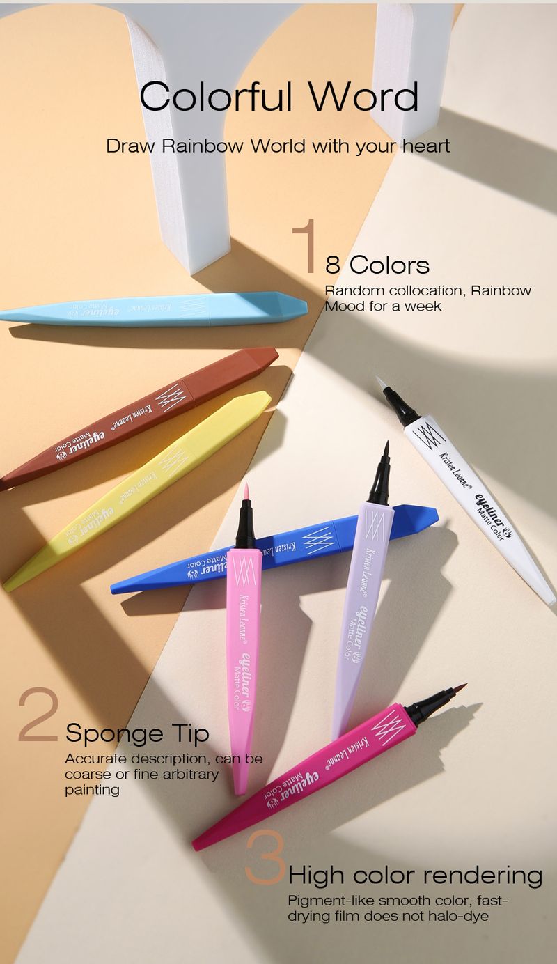 hot product matte quick drying non smudge color eyeliner set performance makeup_voghion.com