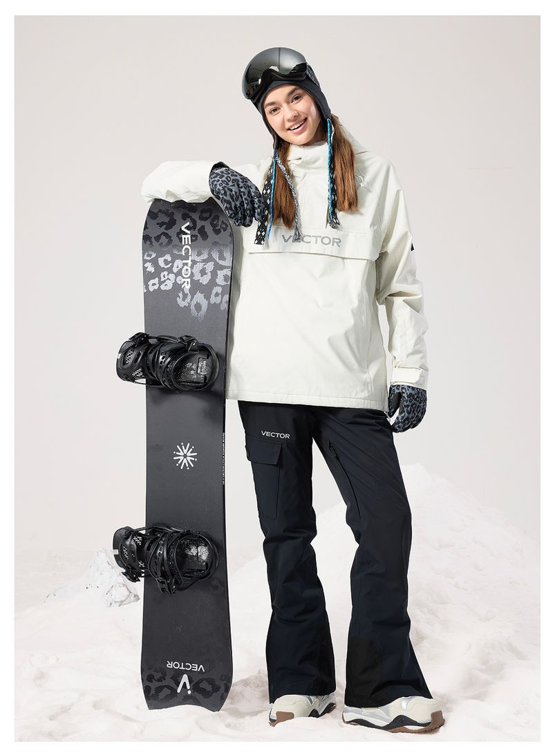 Unisex-Skihose – Wasserdichte Snowboardhose mit winddichtem Thermofutter – Optisch Weiß/Matt Schwarz/Nebelblau/Orchideenlila – XS-XL_voghion.com