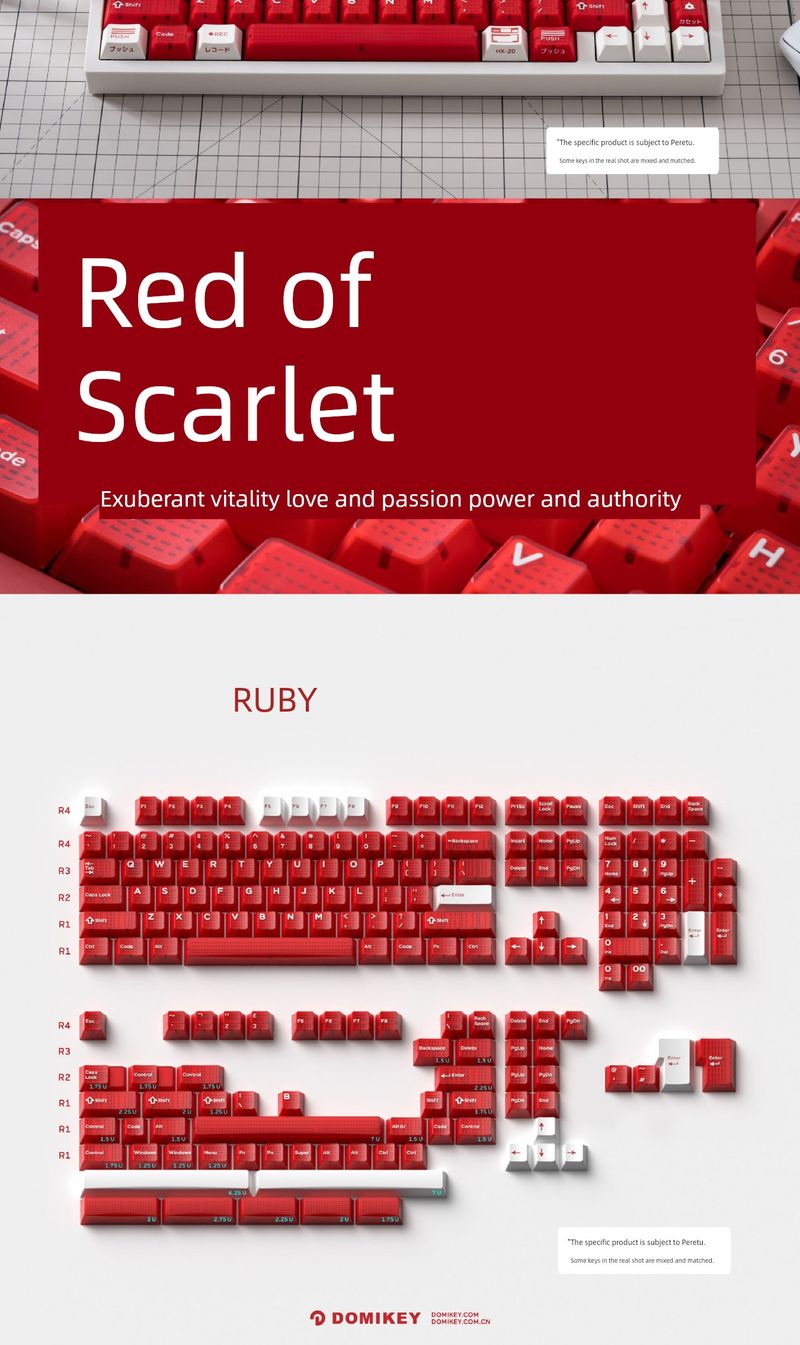 Domikey Ruby Originalhöhe ABS Zweifarbige Form Nical-Tastatur-Tastenkappen Edel Individuell Stilvoll_voghion.com
