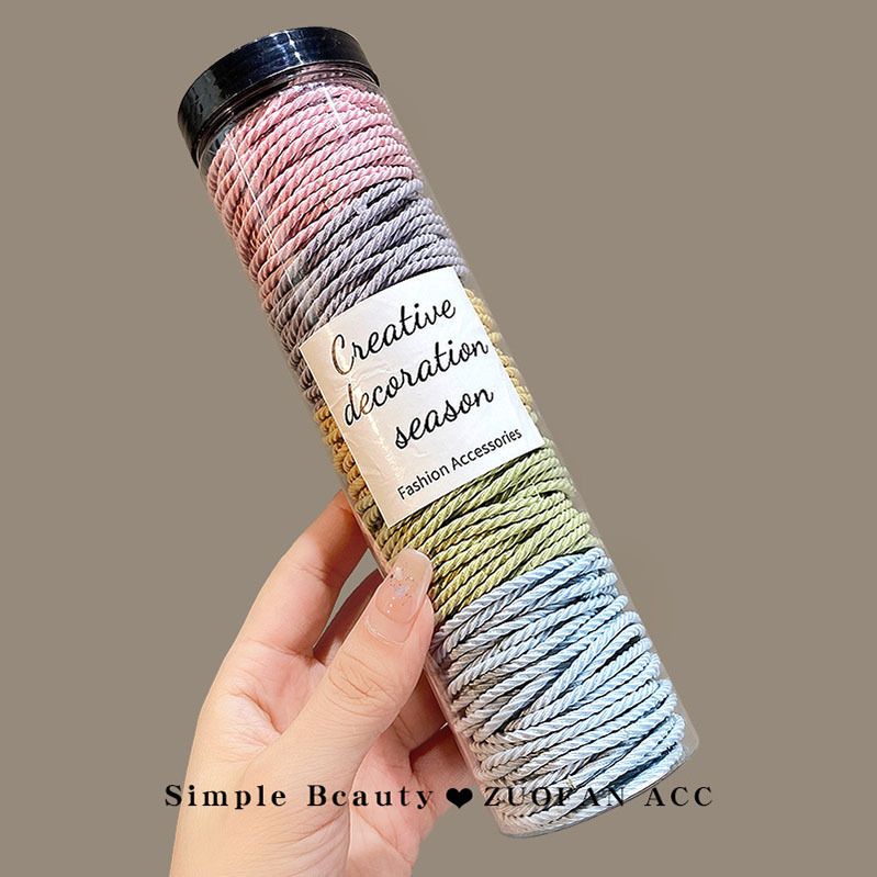 Secchiello unisex da 100 extension per capelli senza cuciture, elastici per capelli antiscivolo con filettatura, elastici per capelli con coda di cavallo alta che non danneggiano i capelli, elastici_voghion.com