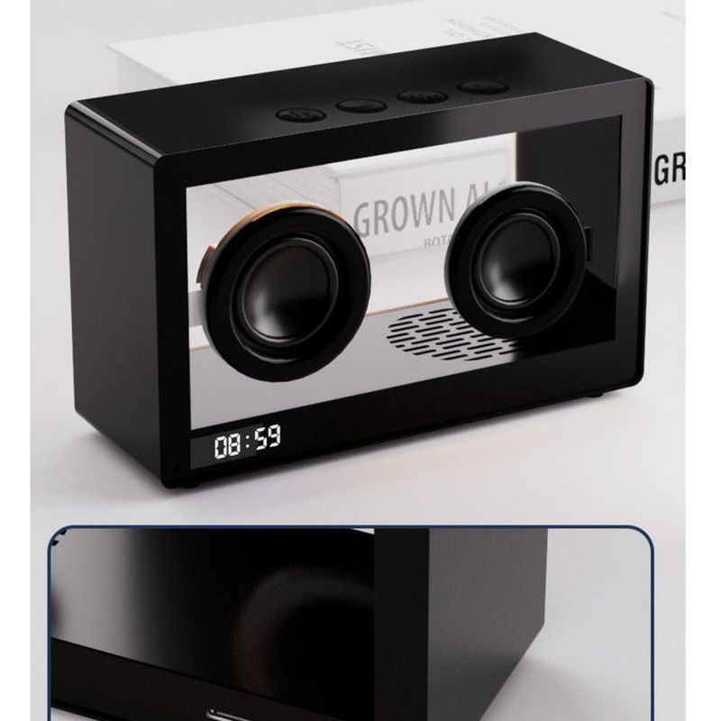 Bureau E-Sports RGB Coloré Créatif Bluetooth Avec Horloge Double Haut-parleurs Maison Haut-Parleur Transparent_voghion.com
