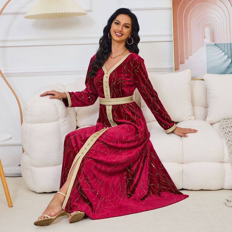 Mt080 muslimi-kylpytakki syksy/talvi uusi samettinen lämmin kuumaleimattu abaya-mekko_voghion.com