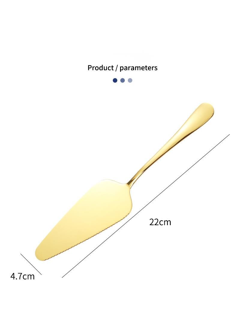 Espátula de pizza de aço inoxidável 1010, espátula triangular com dentes dourados, ferramenta de cozinha para assar_voghion.com