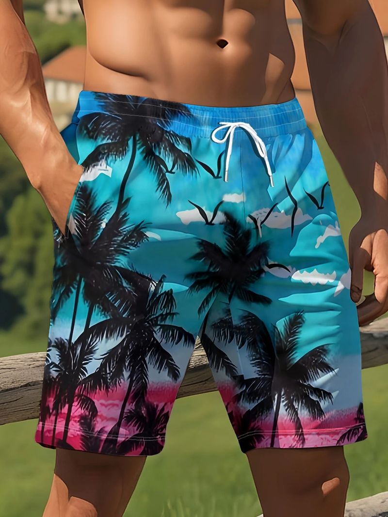 25-letnie nowe, męskie spodnie plażowe w stylu hawajskim, drukowane cyfrowo 3D_voghion.com