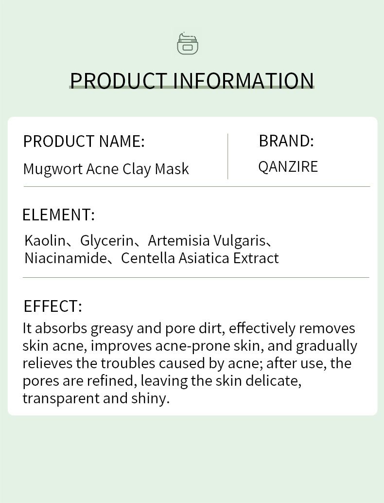 Maschera di fango al tè verde da 55 g, pulizia profonda del viso, rimozione dell'acne, macchie scure, controllo dell'olio, idratante per pelle grassa, cura periodica femminile_voghion.com