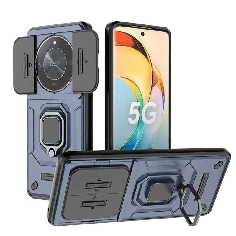 For Honor 90 X9a X9b Magic 5 6 Magic5 Magic6 Lite Armor Phone Case with Slide Camera Lens Protection Ring Holder Bracket_voghion.com