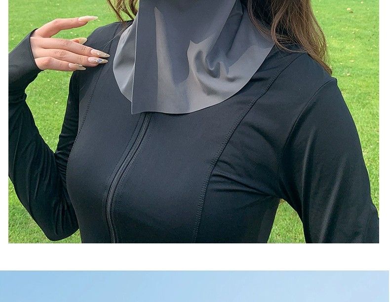 New Ice Silk Sunscreen Women's Neck Integrated Breathable Hole Riding 3D UV Protection Traceless Mask_voghion.com