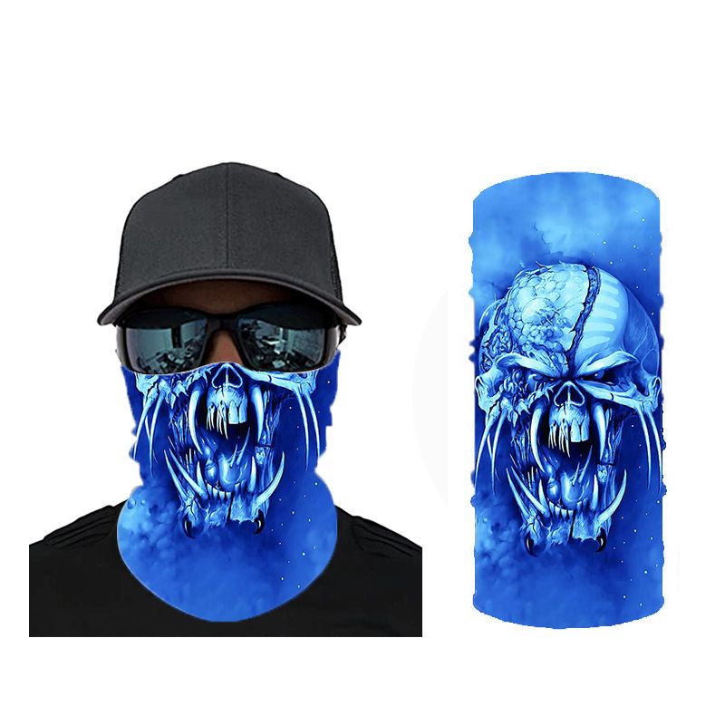 LazyZoom Magic Headscarf Bicycle Windproof Sun Protection Cycling Mask Neck Gaiter Skull 3D Digital Print Outdoor Face Towel_voghion.com