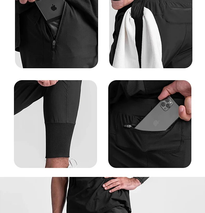 Pantaloni sportivi da palestra ad asciugatura rapida da uomo Pantaloni da corsa Tasche Pantaloni cargo da allenamento Pantaloni da jogging da allenamento Fiess Casual_voghion.com