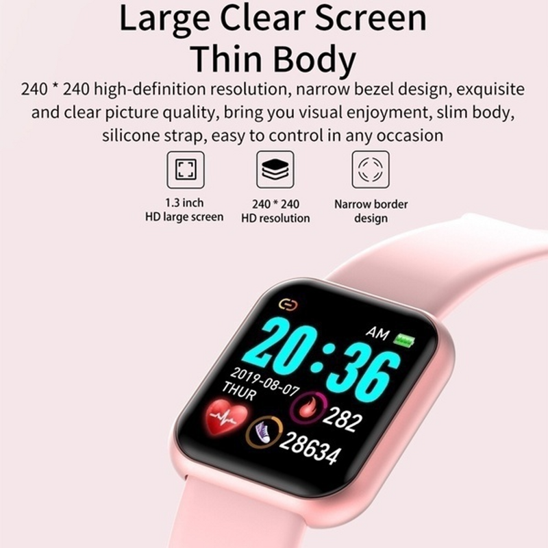 New Male and Female Android IOS Electronic Fiess Tracker Silicone Strap Smart Watch_voghion.com