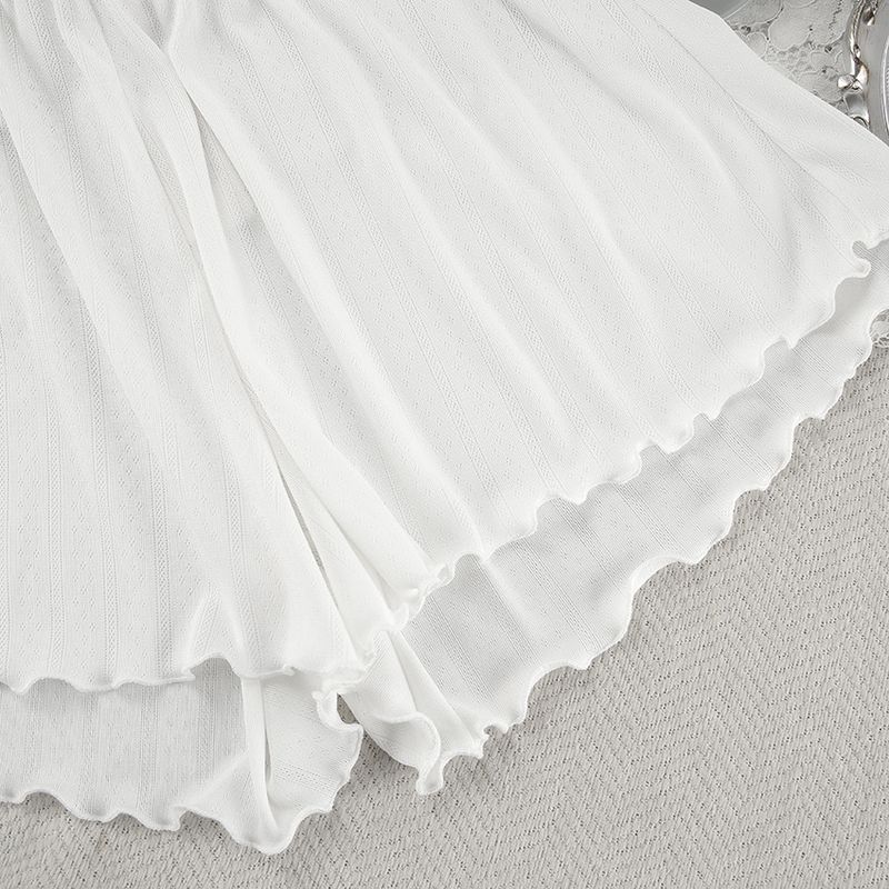 Women's Sleepwears Simple Casual Suspender Shorts Home Clothes Ladies New Knitted Comfortable Lace Up Pajamas_voghion.com