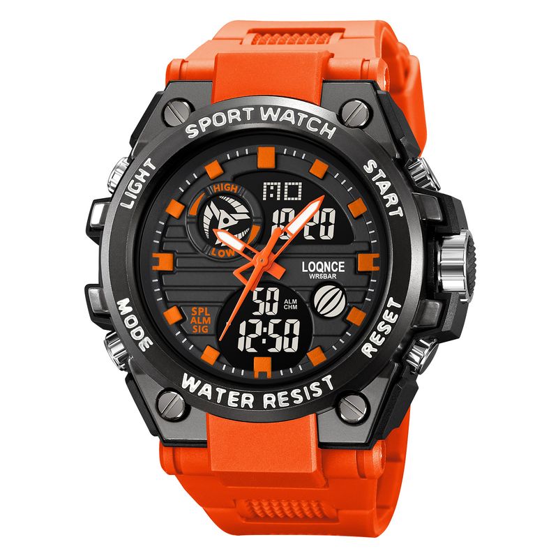 LOQNCE Nuovo prodotto Orologio elettronico impermeabile multifunzione a doppio display con quadrante grande per studenti maschi 98002_voghion.com