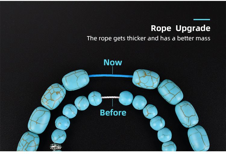 Turquoise Cilindrische 10*14mm Moslim Rozenkrans Armband Hand String Ornamenten DIY Kwast Kralen Handvat Ketting_voghion.com