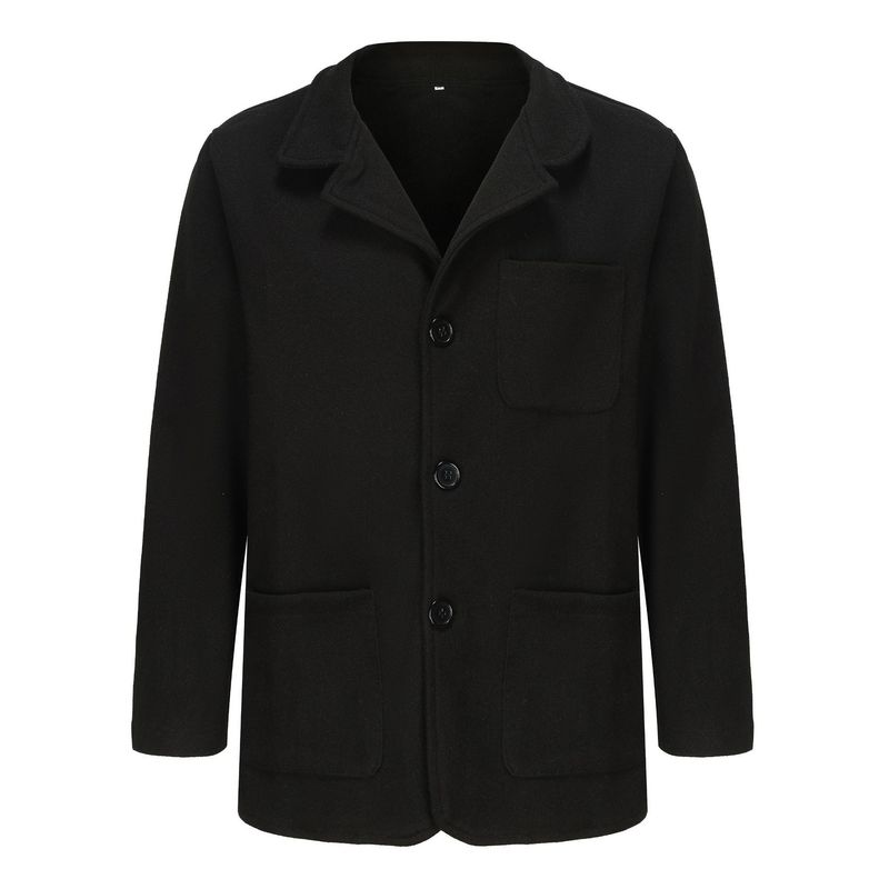 Spring and Autumn Men's Youth Solid Color Trendy Jacket, Outcoat, Casual Coat_voghion.com
