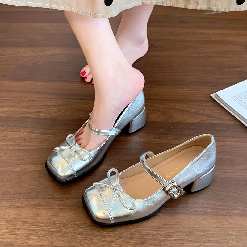 Mary Jane Chunky Heel Square Toe Pumps Platform Women's Shoes 2025 Fall/Winter New Stylish Refined_voghion.com