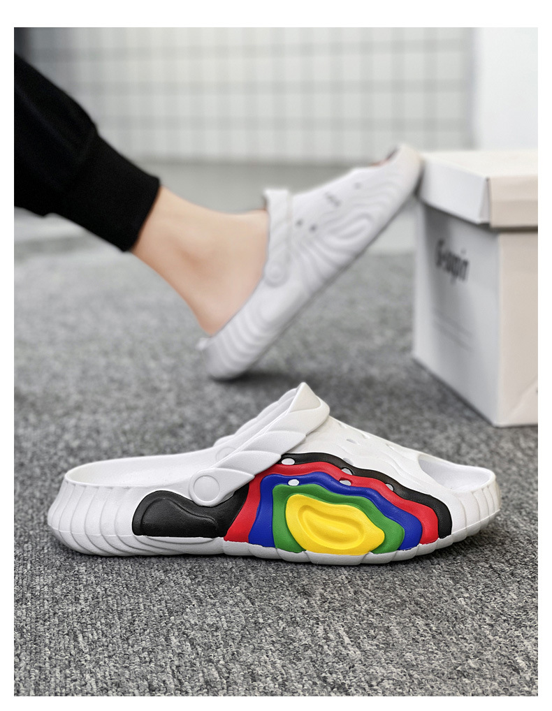 Couple Hole Shoes Summer New Non Slip Dual Use Casual Beach Trendy Outerwear Sandals And Slippers_voghion.com