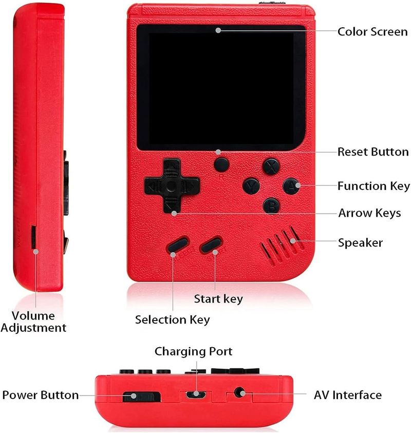 Retro-Handheld-Spielekonsole mit 400 klassischen FC-Spielen und AV-Kabel_voghion.com