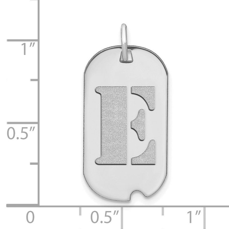 14kw Polished Letter E Initial Dog Tag Pendant_voghion.com