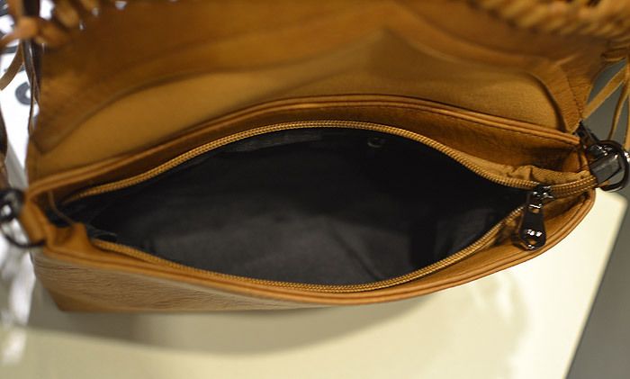Casual Messenger Solid Color Satchel for Women Pu Leather Tassel Shoulder Bag Single Belt Flaps Crossbody Bags_voghion.com
