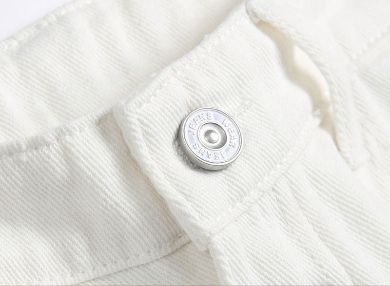 Weiße Stretch-Jeanshose mit geradem Schnitt für Jungen_voghion.com