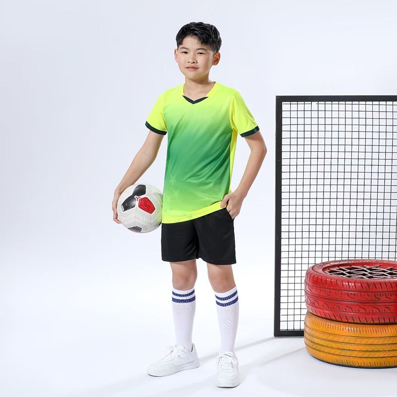 Men's Clothing short-sleeved training suits printed girls' jerseys children's football suits boys' summer game uniforms_voghion.com