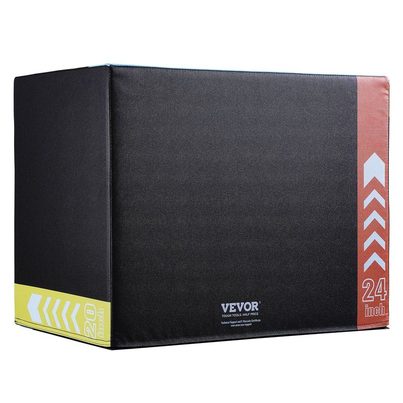 VEVOR 3 In 1 Plyometric Jump Box, 30/24/20 Inch Cotton Plyo Box, Platform & Jumping Agility Box, Anti-Slip Fitness Exercise Step Up Box For Home Gym Training, Conditioning Strength Training, Black_voghion.com