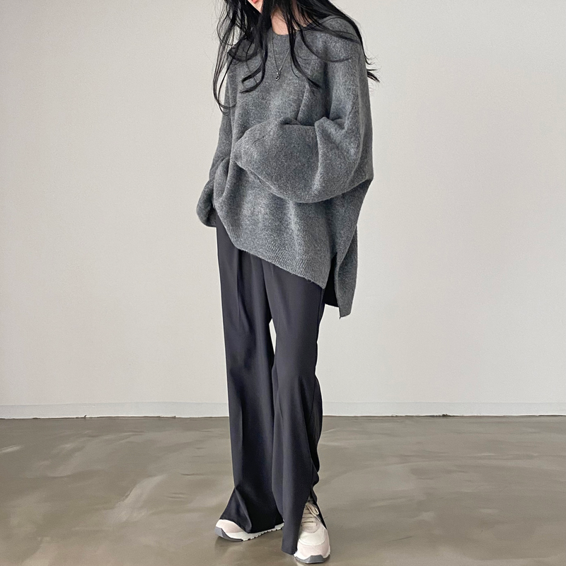 Lazy Style Oversize Femme Pullover Tops Office Lady Soft Long Sleeve Autumn 2023 OL Warm Chic Women Knitwear Sweaters_voghion.com