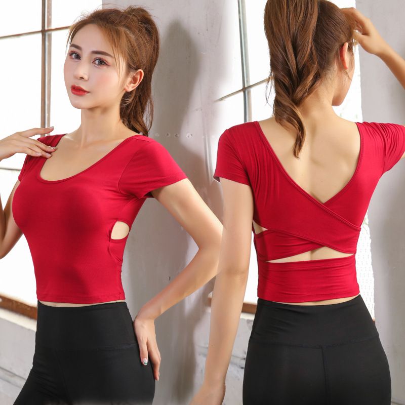 LazyZoom Yoga Clothing For Women Fashion New Summer Tight-Fitting Backless Slimming Professional Sports Running Dance Fitness Set_voghion.com