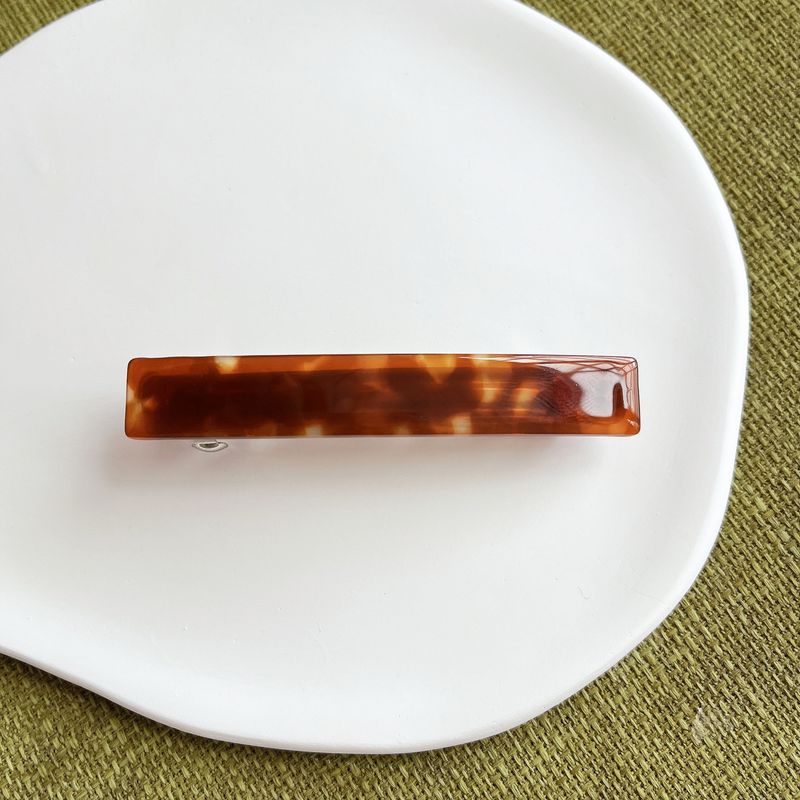 Combination Of New Acetate French Spring Clip Simple Top Clip Steel Clip Temperament Hair Accessories Tortoise Shell Color Metal Hair Clip_voghion.com