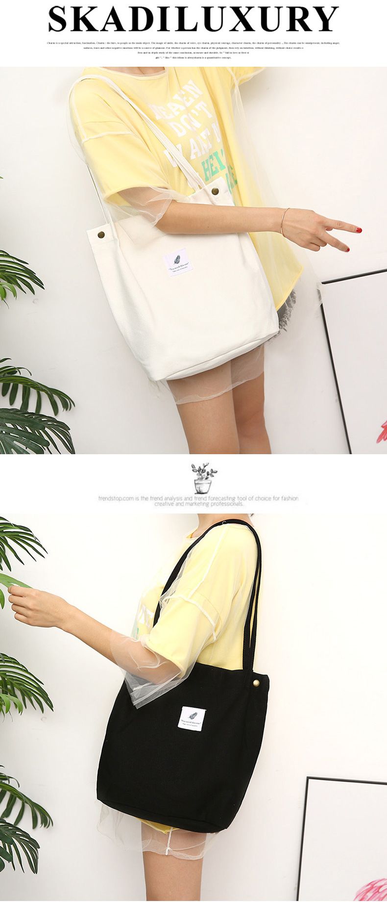 Sac en toile minimaliste de l'Académie artistique de mode Andralyn Sac en tissu de grande capacité Sac à bandoulière à main pour femme Sac de shopping_voghion.com