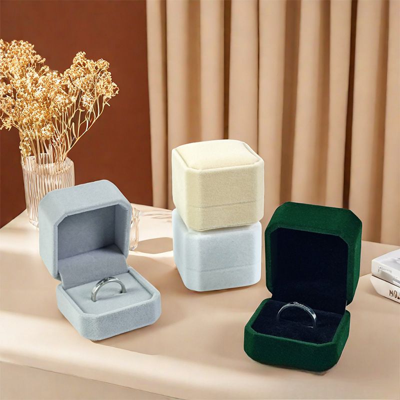 Wedding Ring Box Flannel Wedding Proposal Diamond Ring Box Jewelry Box Stud Earring Box Packaging Gift Box Birthday Valentine's Day Anniversary Gift_voghion.com