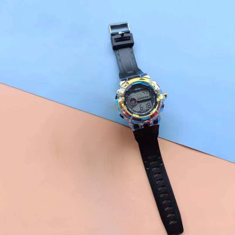 Neues galvanisiertes buntes Gehäuse für Studenten, Modetrend, multifunktionale leuchtende Sport-wasserdichte elektronische Uhr_voghion.com