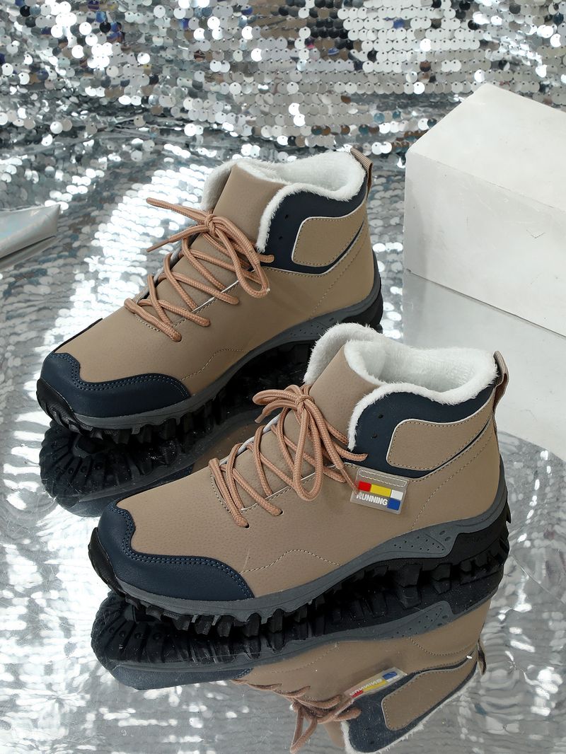 Herbst winter paar anti-rutsch verschleiß-beständig sport schuhe mit dicken baumwolle schuhe, kurze samt bequem für beide_voghion.com