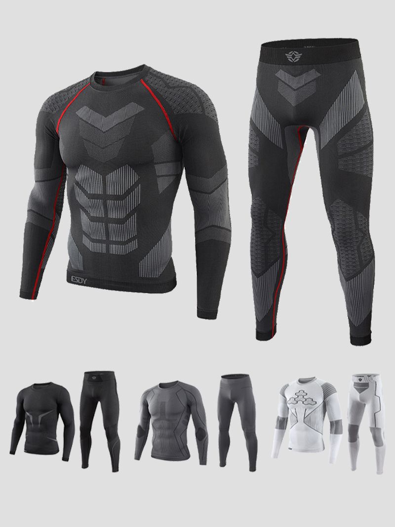 Kayak Hızlı Kuruyan Açık Hava Sporları Fonksiyonlu İç Giyim Erkek Takım Elbise Yürüyüş Heattech Nem Emici Nefes Alabilir Sıkılaştırıcı_voghion.com